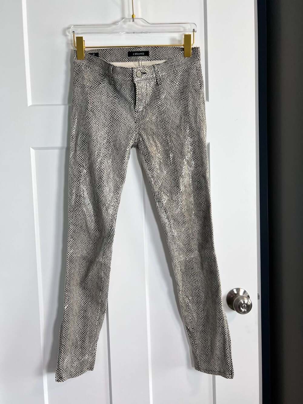 J Brand Snakeskin Print Skinny Jeans Ankle Zip Women’s Size 26
